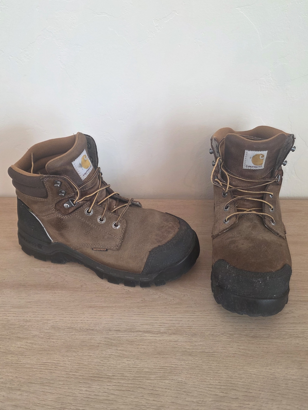 Carhartt **Steel Toe** Men's Brown Work Boots - Lace-Up Safety Hiking Style